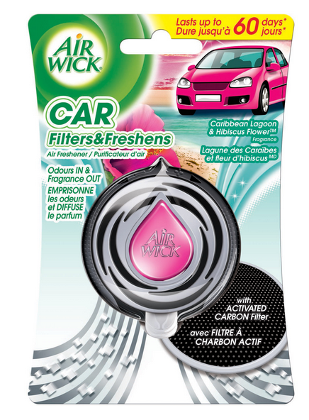 AIR WICK® CAR Filters & Freshens Air Freshener - Caribbean Lagoon & Hibiscus Flower (Canada) (Discon