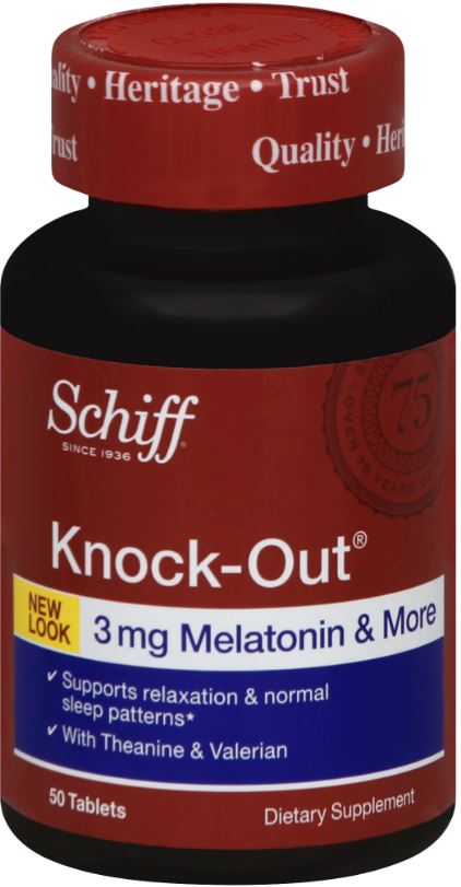 SCHIFF® Knock-Out® Melatonin & More - 3 mg Tablets