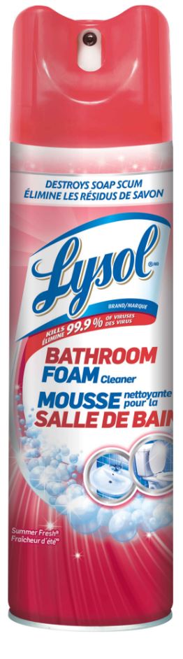 LYSOL Disinfectant Bathroom Foam Cleaner  Aerosol  Summer Fresh Canada Discontinued Dec 2021
