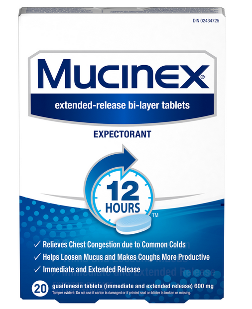 MUCINEX 12 Hours SE  600 mg Guaifenesin Canada