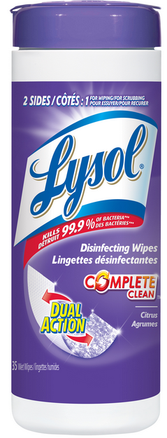 LYSOL® Dual Action Disinfecting Wipes - Citrus (Canada)