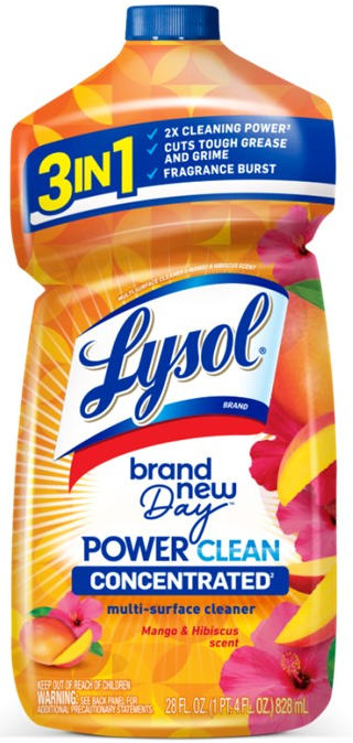 LYSOL Power Clean MultiSurface Cleaner  Brand New Day  Mango  Hibiscus