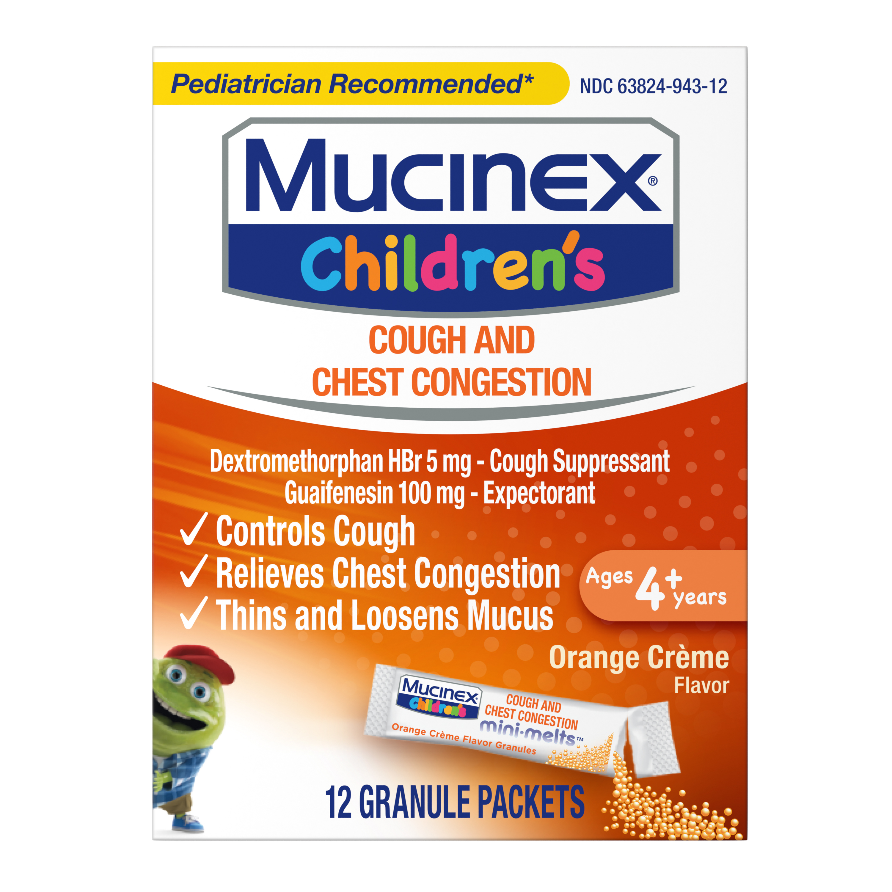 MUCINEX CHILDRENS MiniMelts Cough  Orange Creme