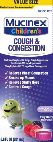 MUCINEX CHILDRENS Congestion  Cough  Berrylicious