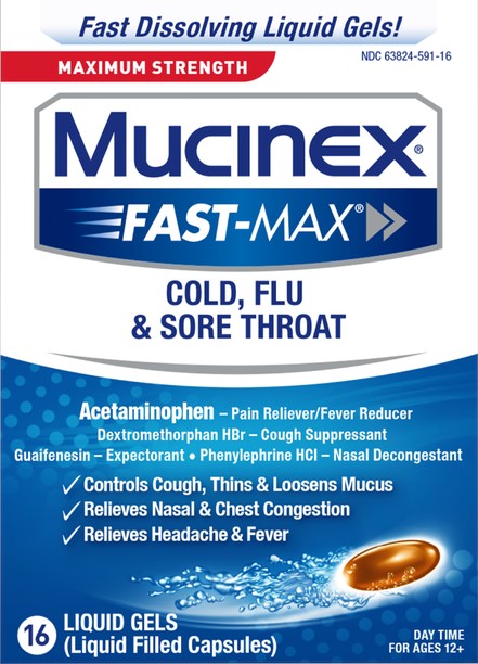 MUCINEX® FAST-MAX® Liquid Gels - Cold, Flu & Sore Throat