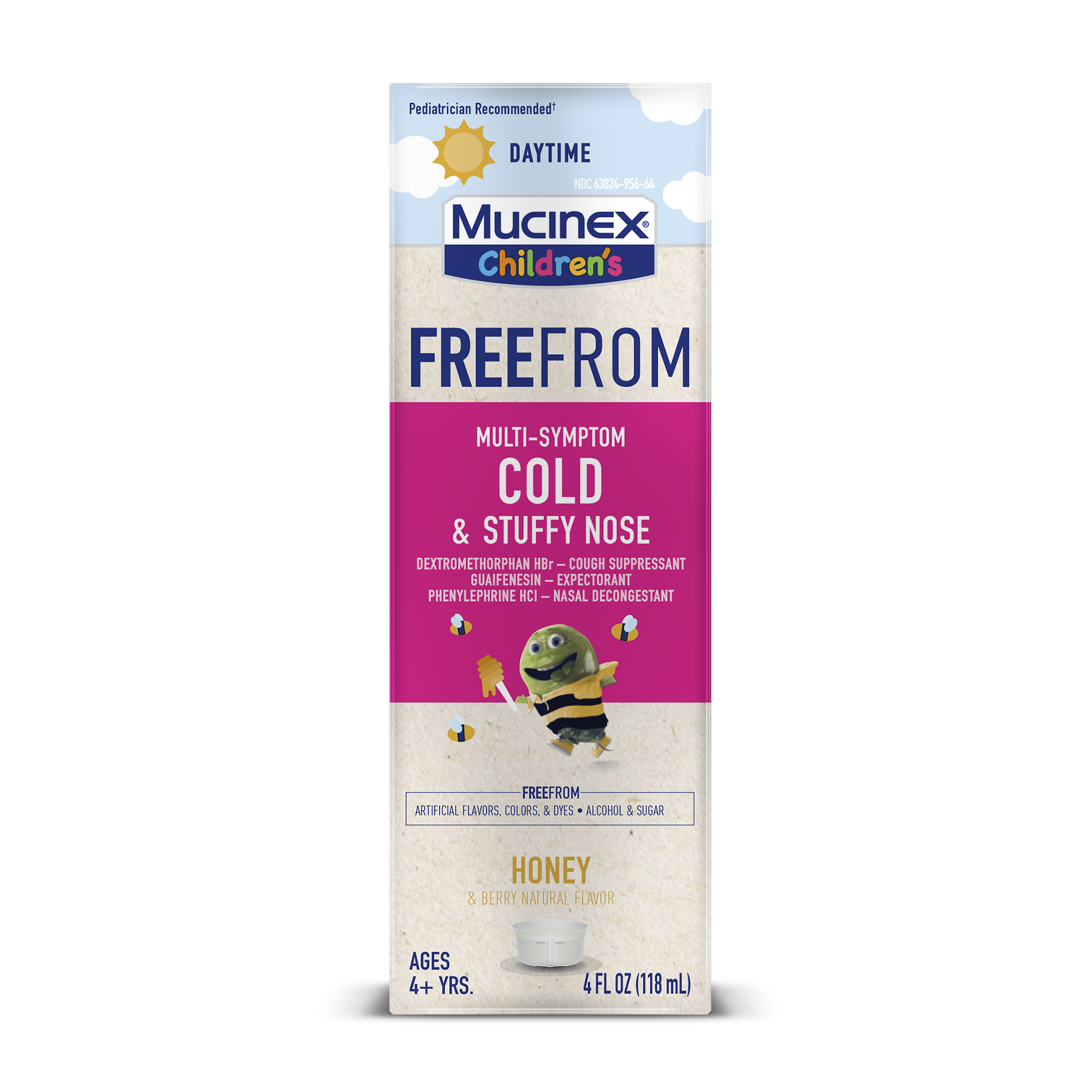 MUCINEX Childrens Free From MultiSymptom Cold  Stuffy Nose  Honey