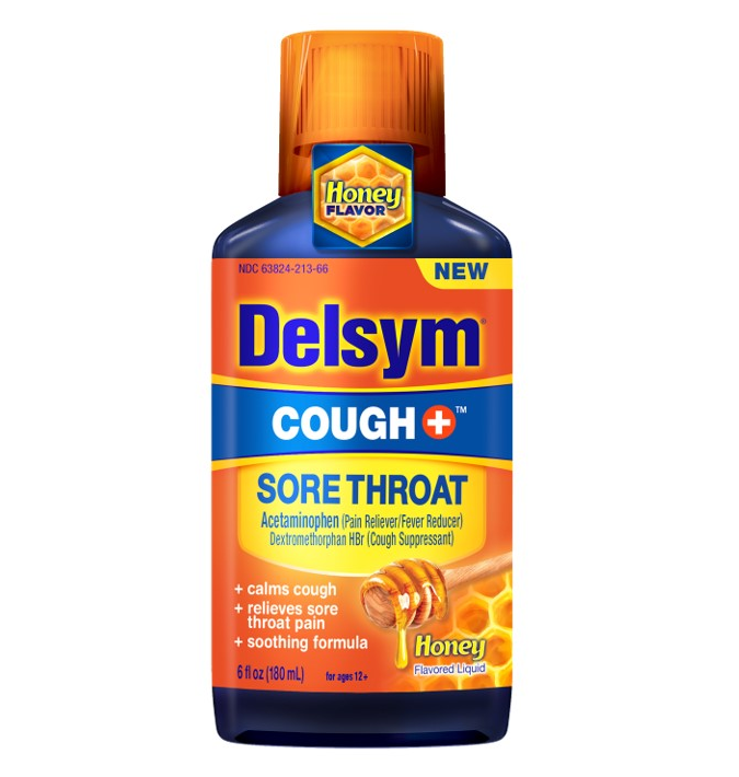 DELSYM® Adult Liquid - Cough Plus Sore Throat Honey