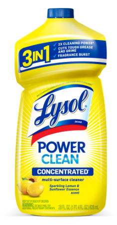 LYSOL Power Clean MultiSurface Cleaner  Sparkling Lemon  Sunflower Essence
