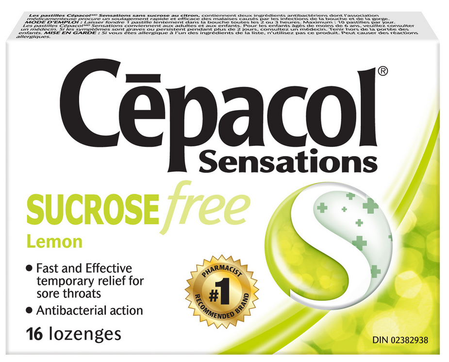 CEPACOL® Sensations Sucrose Free Lemon Lozenges (Canada)