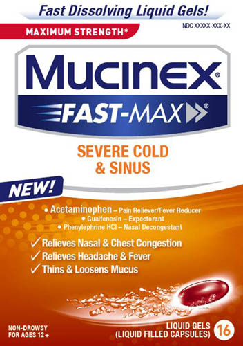 MUCINEX® FAST-MAX® Severe Cold and Sinus Liquid Gels