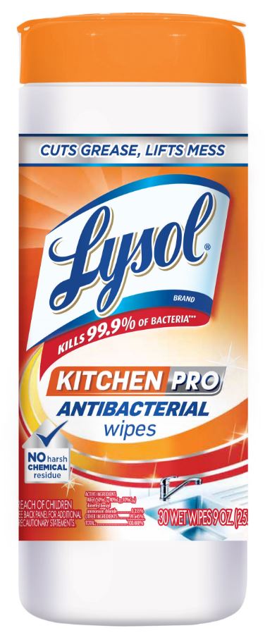 LYSOL® Kitchen Pro Antibacterial Wipes (Discontinued July 2020)