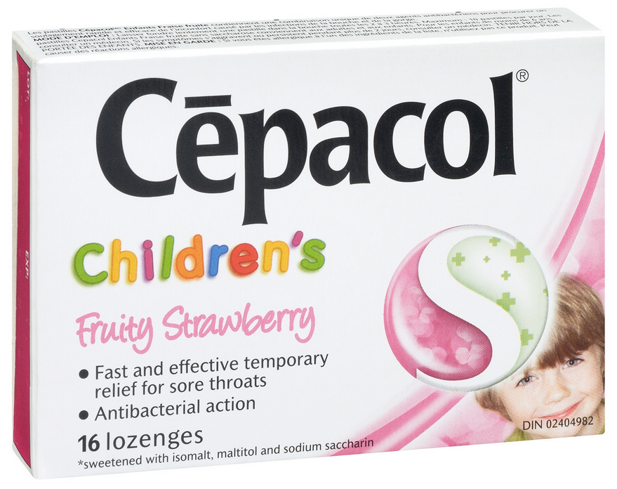 CEPACOL Childrens Fruity Strawberry Lozenges Canada