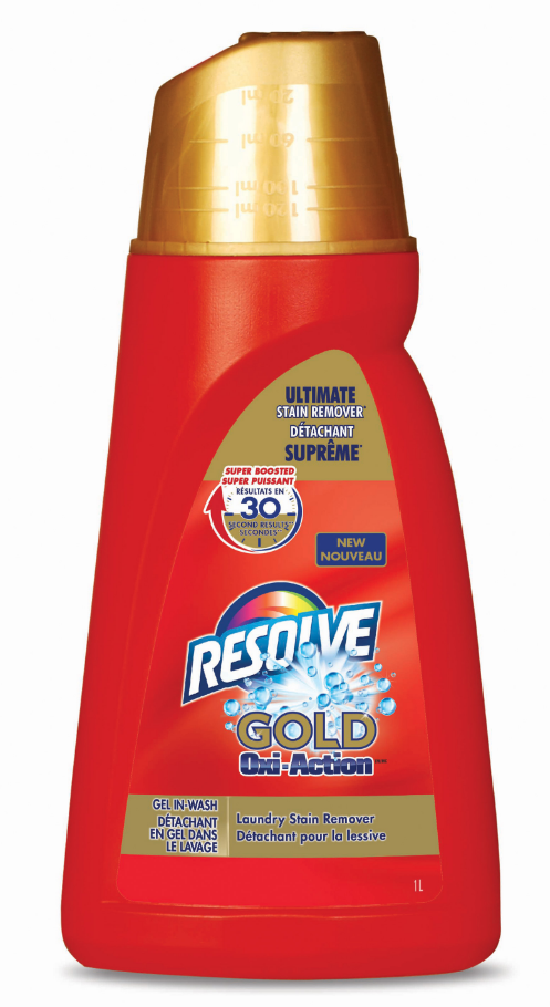 RESOLVE Gold OxiAction Gel InWash Laundry Stain Remover Canada Discontinued Aug 1 2020