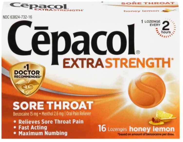 CEPACOL Extra Strength Sore Throat Lozenges  Honey Lemon 