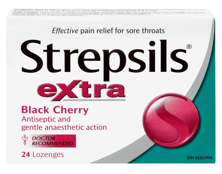 STREPSILS® Extra Sore Throat Lozenges - Black Cherry (Canada)