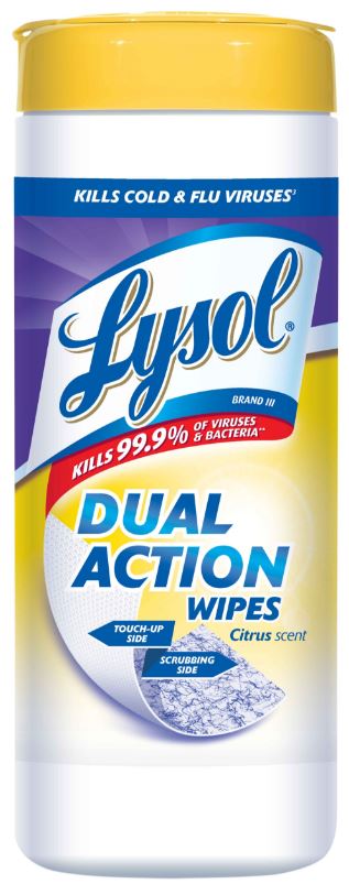 LYSOL® Dual Action Disinfecting Wipes - Citrus (Discontinued Feb. 2023)