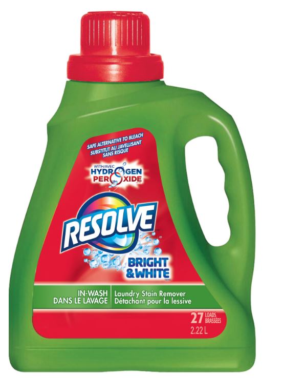 RESOLVE Bright  White With Hydrogen Peroxide InWash Laundry Stain Remover Canada Discontinued