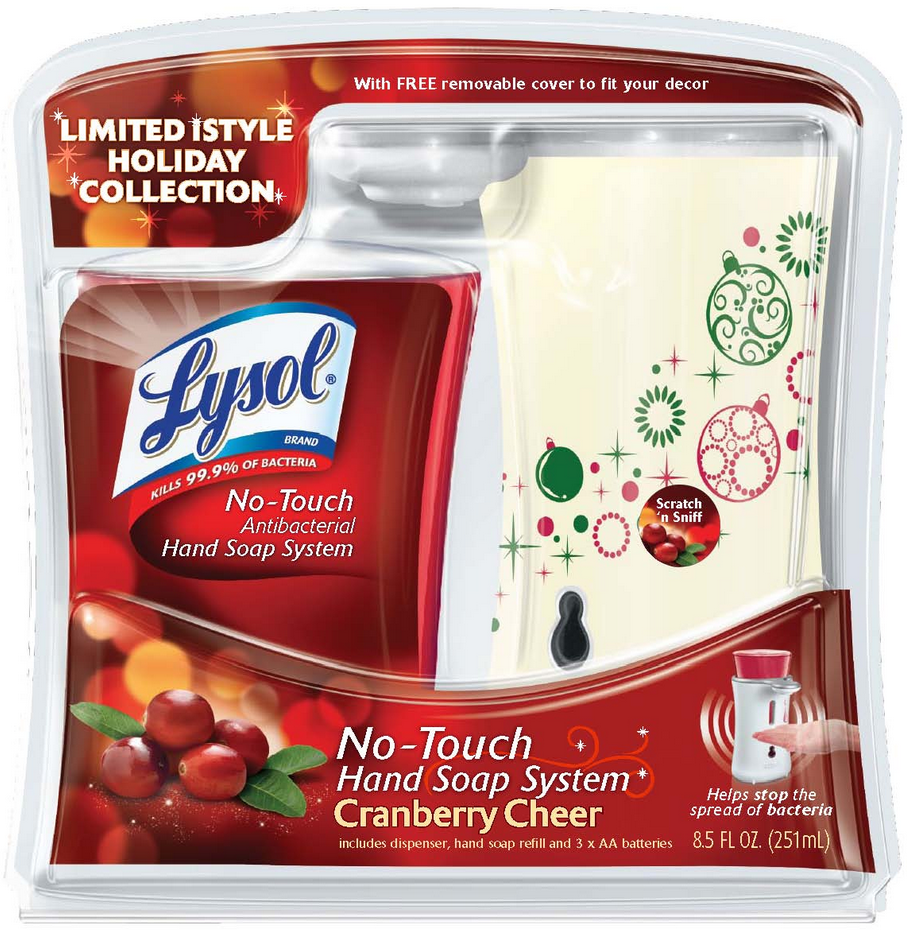 LYSOL NoTouch Hand Soap Starter Kit  Cranberry Cheer Discontinued