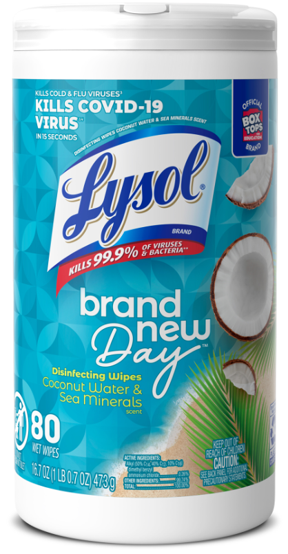 LYSOL Disinfecting Wipes  Brand New Day  Coconut Water  Sea Minerals