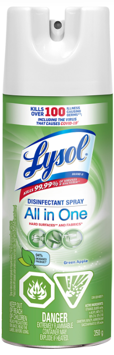 LYSOL® Disinfectant Spray - All in One - Green Apple (Canada)