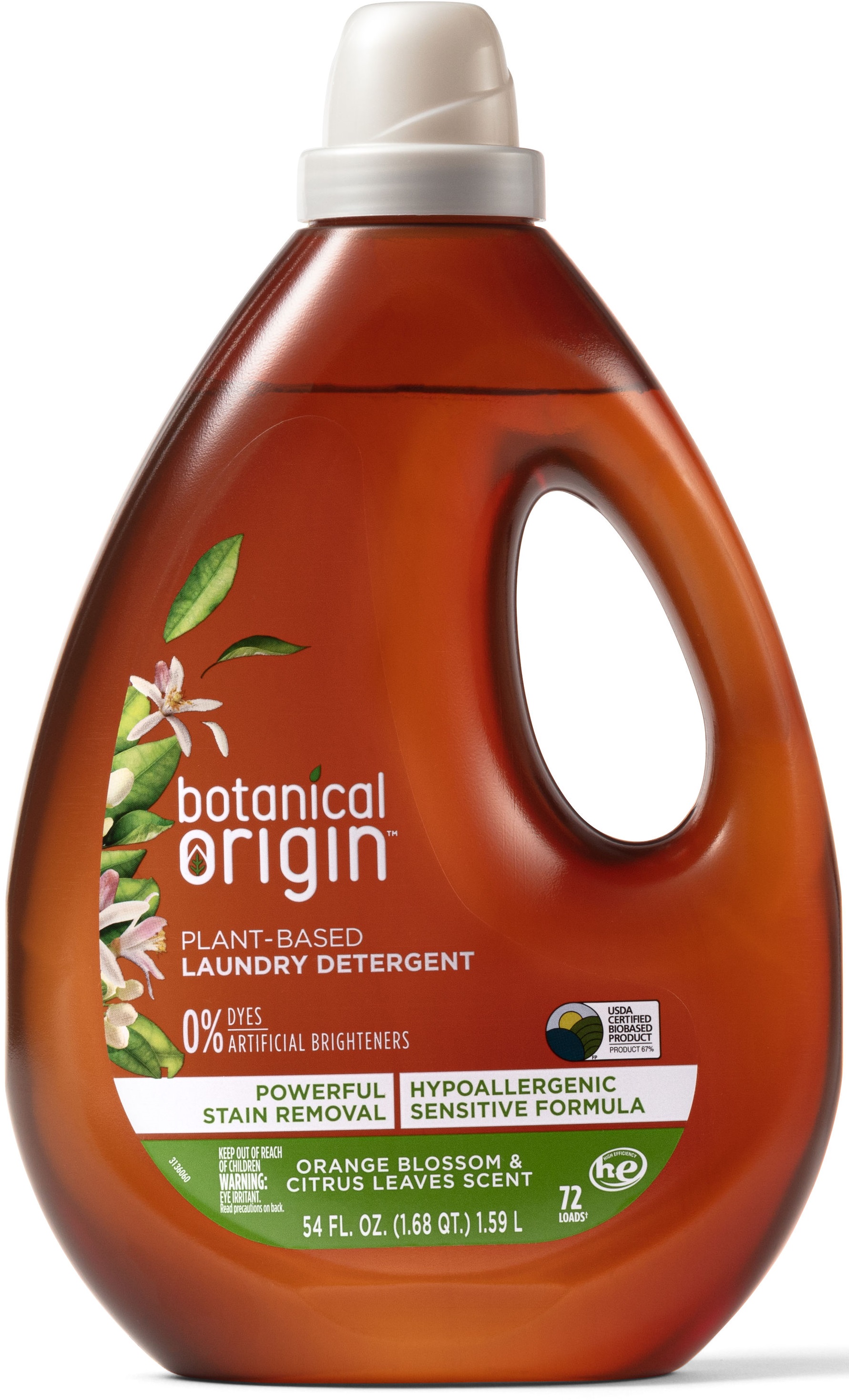 Botanical Origin PlantBased Laundry Detergent  Orange Blossom  Citrus Leaves