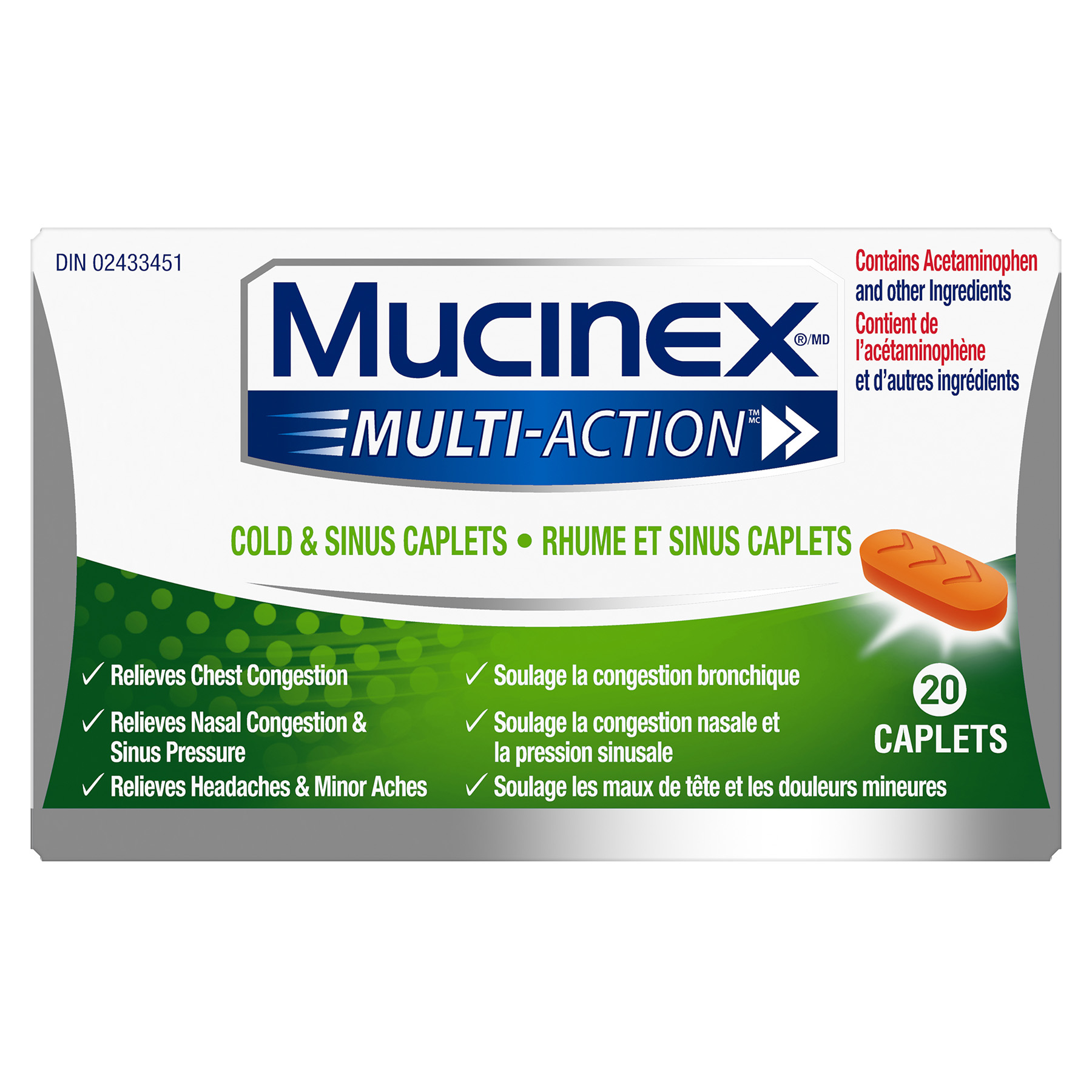 MUCINEX® Multi-Action™ - Cold & Sinus Caplets (Canada)