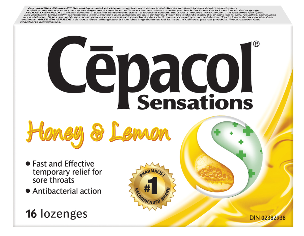 CEPACOL® Sensations Honey & Lemon Lozenges (Canada)